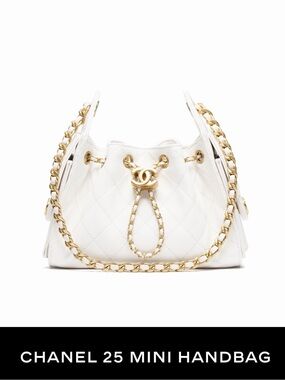 CHANEL 25 MINI WHITE BAG BRAND NEW WITH TAGS BOX DUST BAGS HTF!